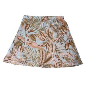 Audrey 3+1 Tropical Mini Skirt Size Large Blue Tan